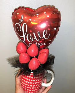 Chocolate Covered Strawberries Mug Bouquet