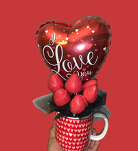 Load image into Gallery viewer, Chocolate Covered Strawberries Mug Bouquet