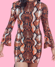 Load image into Gallery viewer, Python Print Mini-Dress